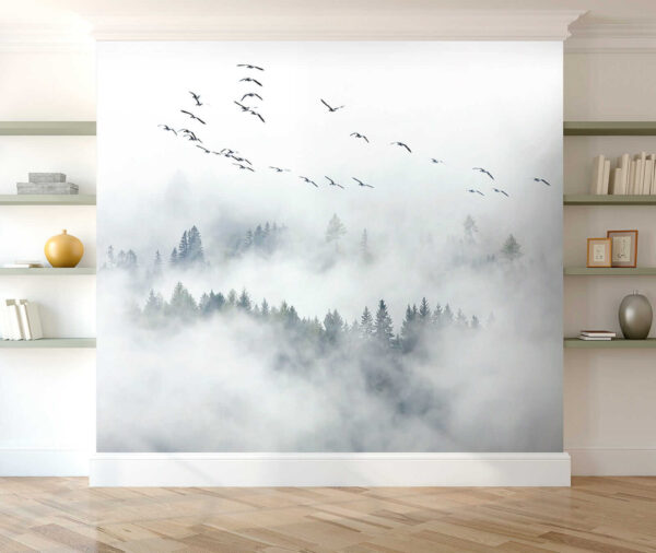 Birds flying in the sky