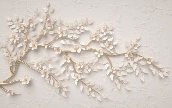 Elegante decorazione floreale in metallo su sfondo bianco Elegante decorazione floreale in metallo su sfondo bianco