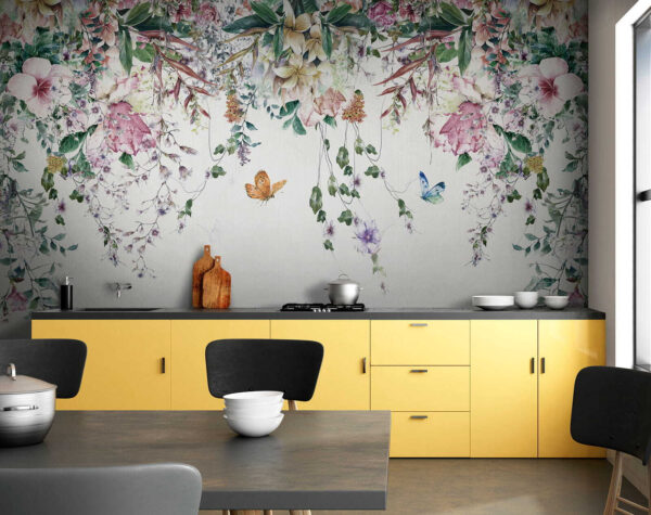 Pittura di fiori e farfalle Pittura di fiori e farfalle