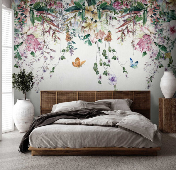 Pittura di fiori e farfalle Pittura di fiori e farfalle