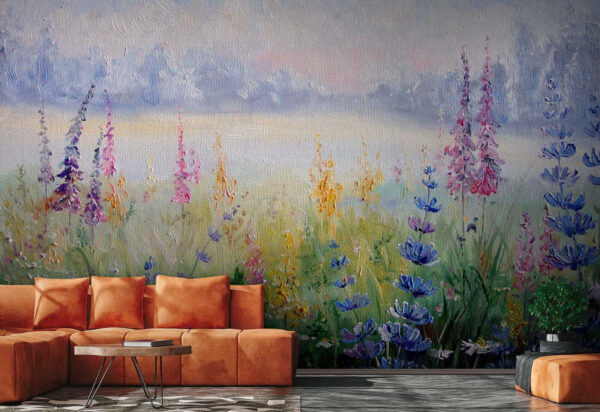 Pittura di fiori in un campo Pittura di fiori in un campo