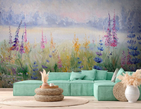 Pittura di fiori in un campo Pittura di fiori in un campo