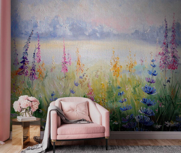 Pittura di fiori in un campo Pittura di fiori in un campo