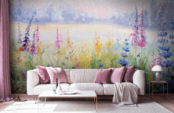 Pittura di fiori in un campo Pittura di fiori in un campo