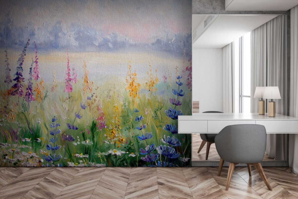 Pittura di fiori in un campo Pittura di fiori in un campo