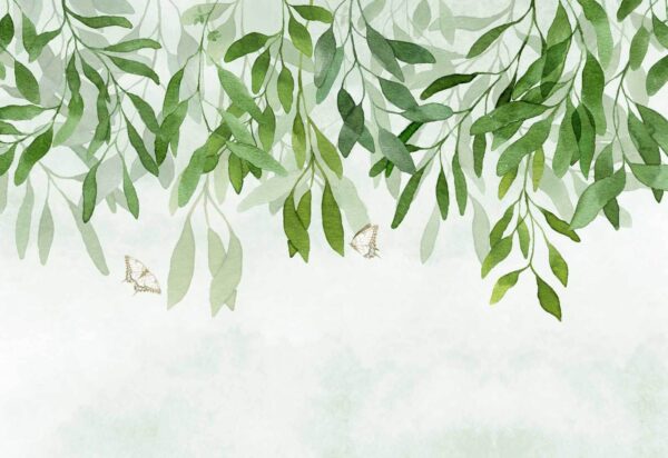 Pittura di foglie e farfalle Pittura di foglie e farfalle