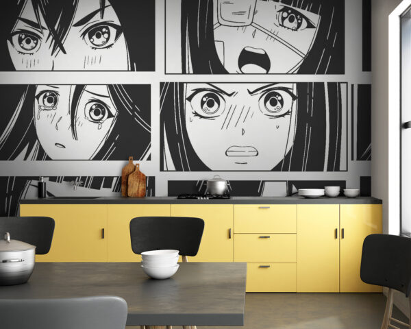 Collage di una ragazza dei cartoni animati Collage di una ragazza dei cartoni animati