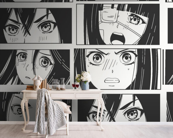 Collage di una ragazza dei cartoni animati Collage di una ragazza dei cartoni animati