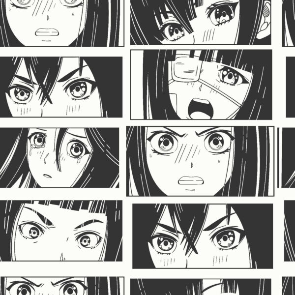 Collage di una ragazza dei cartoni animati Collage di una ragazza dei cartoni animati