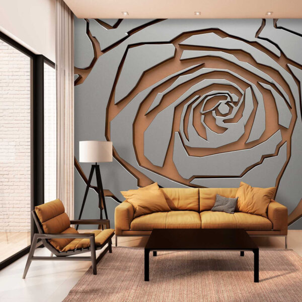 Disegno astratto di rose con texture metallica. Disegno astratto di rose con texture metallica.
