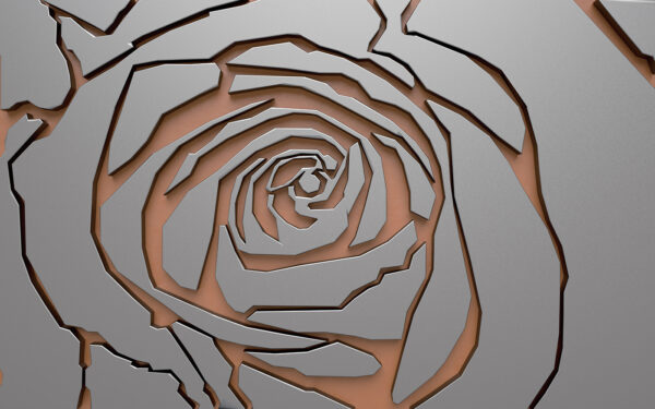 Disegno astratto di rose con texture metallica. Disegno astratto di rose con texture metallica.