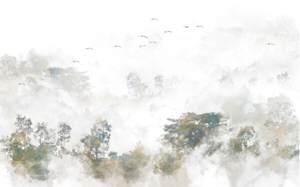 Uccelli in volo sugli alberi Uccelli in volo sugli alberi