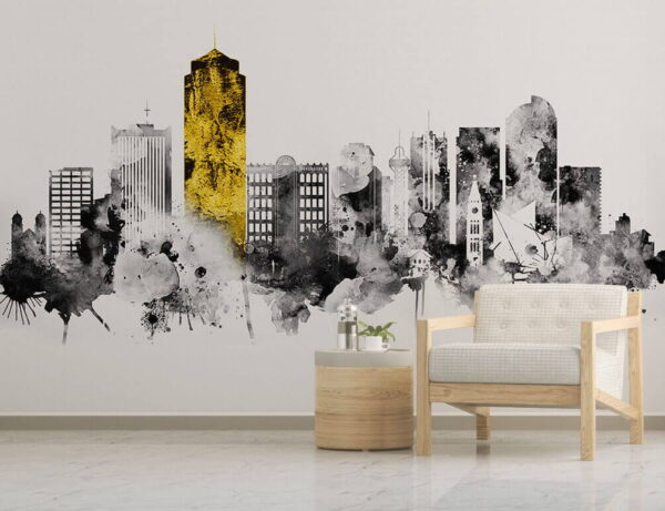Paesaggio urbano in bianco e nero Paesaggio urbano in bianco e nero