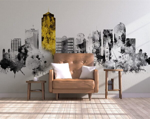 Paesaggio urbano in bianco e nero Paesaggio urbano in bianco e nero