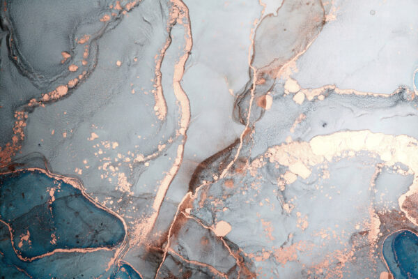 Ethereal Blue and Copper Swirls