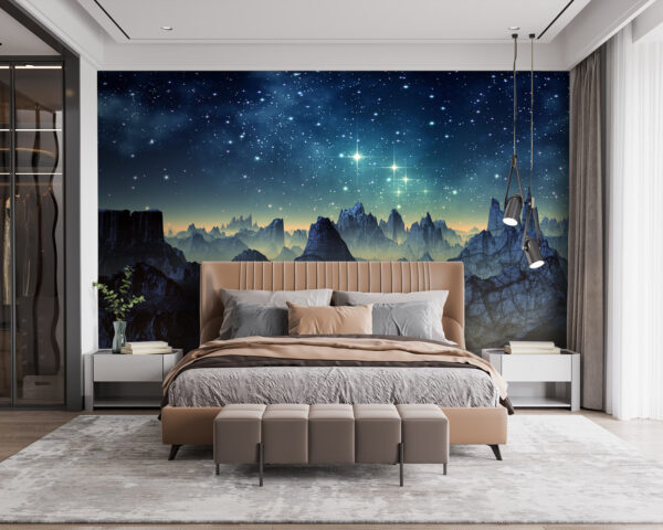 Catena montuosa con stelle nel cielo Catena montuosa con stelle nel cielo