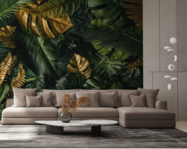 Foglie rigogliose con sfumature metalliche Foglie rigogliose con sfumature metalliche