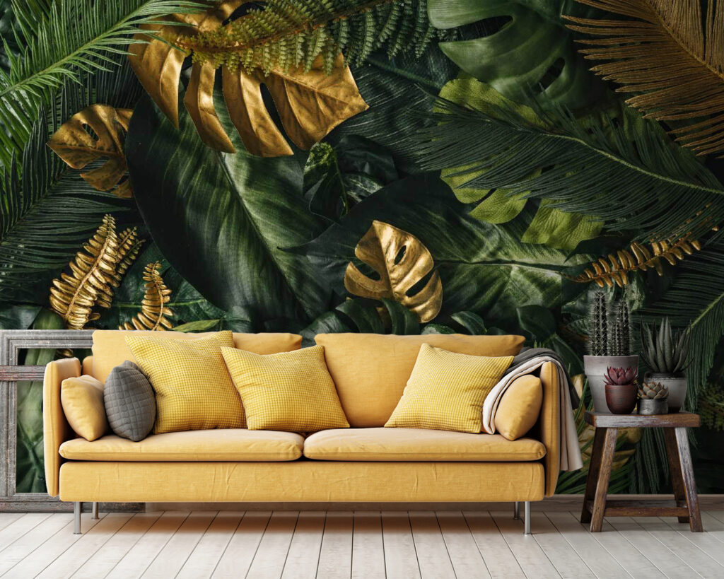 Lush leaves with metallic hues Lush leaves with metallic hues