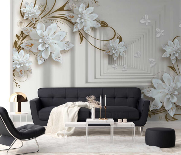 Disegno di un fiore bianco su sfondo bianco Disegno di un fiore bianco su sfondo bianco
