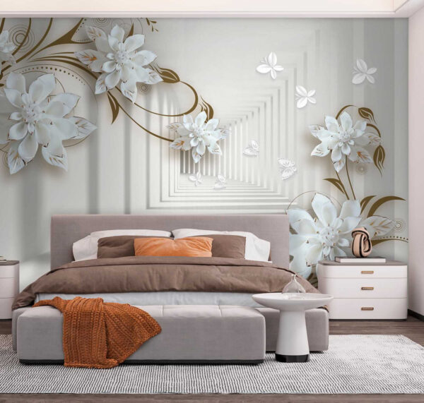 Disegno di un fiore bianco su sfondo bianco Disegno di un fiore bianco su sfondo bianco