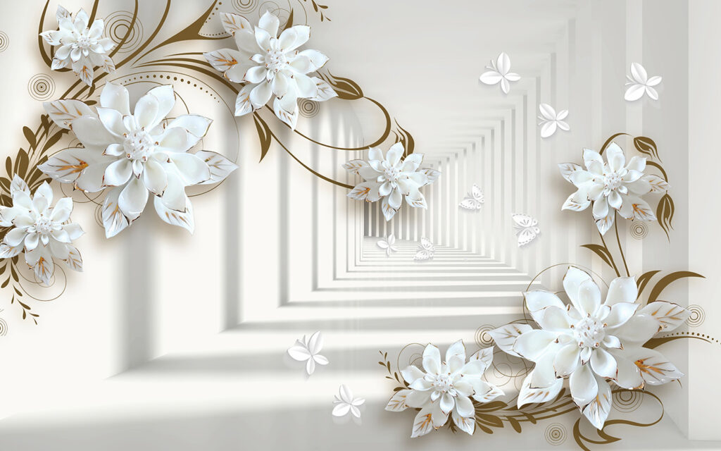 Disegno di un fiore bianco su sfondo bianco Disegno di un fiore bianco su sfondo bianco