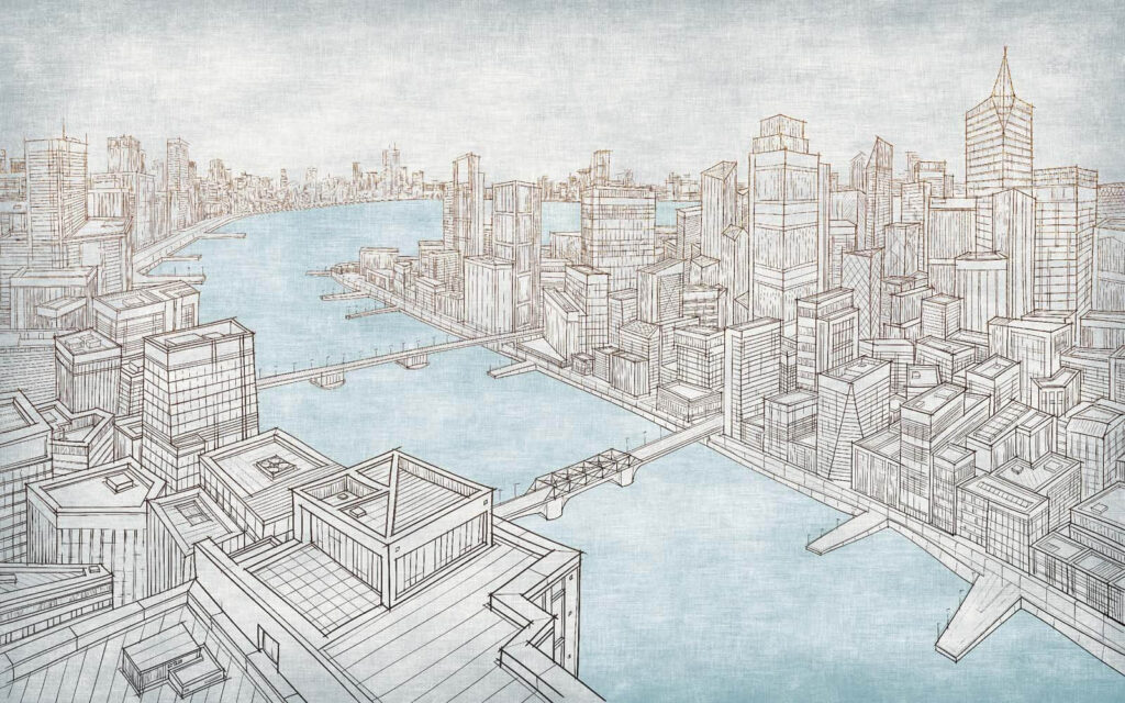 Disegno di una città Disegno di una città