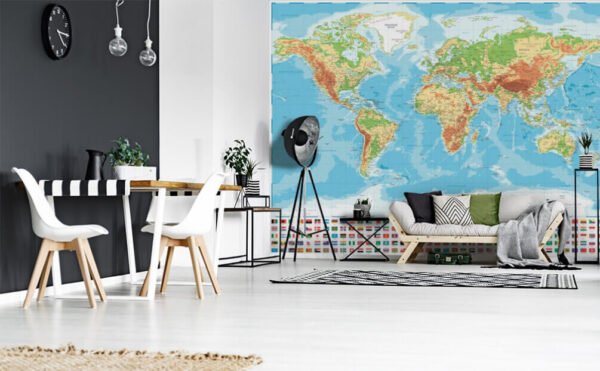 Mappa del mondo con diverse bandiere Mappa del mondo con diverse bandiere