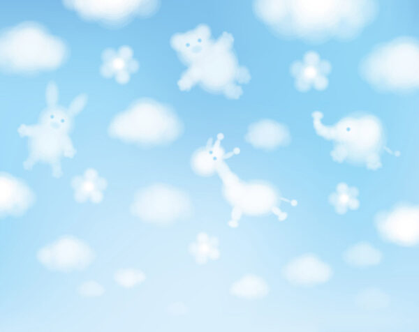 Cielo blu con nuvole e animali Cielo blu con nuvole e animali