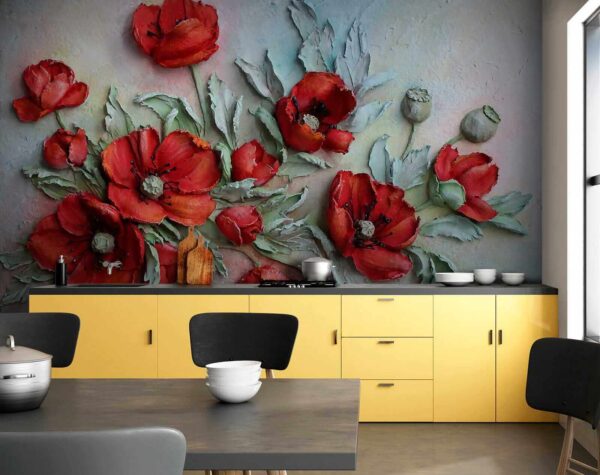 Fiori rossi vibranti in tonalità tenui. Fiori rossi vibranti in tonalità tenui.