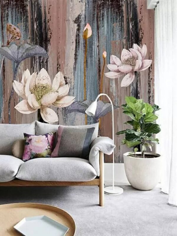 Pittura di fiori su una superficie di legno Pittura di fiori su una superficie di legno