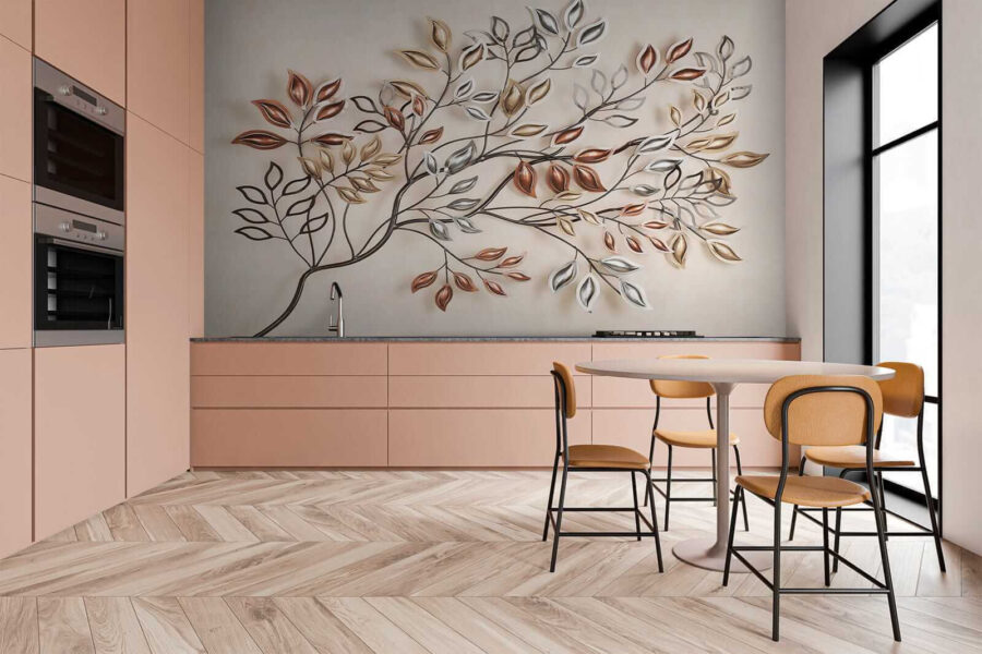 Albero in metallo con foglie
