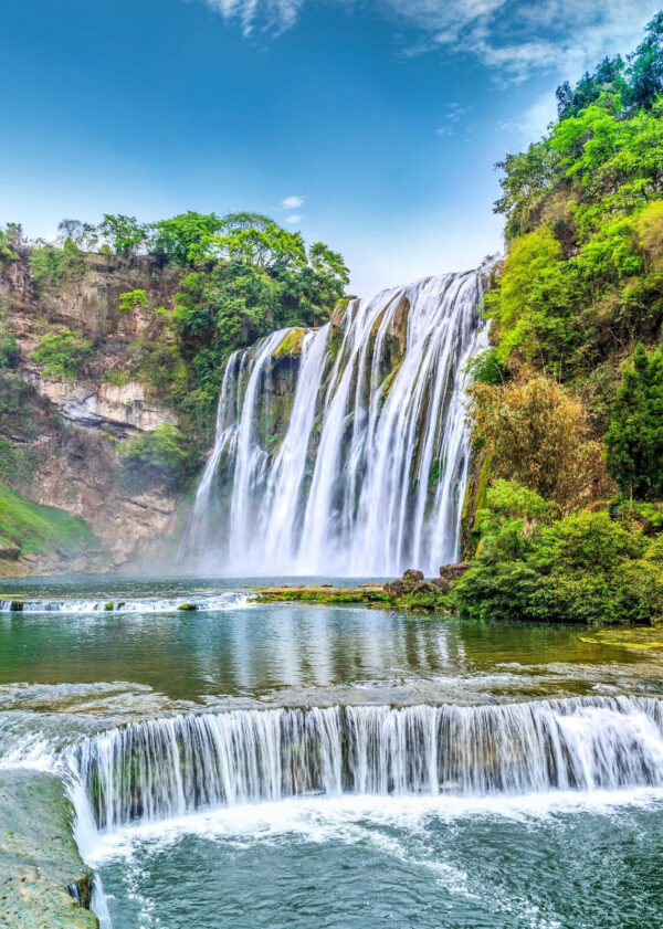 Cascata circondata da alberi Cascata circondata da alberi