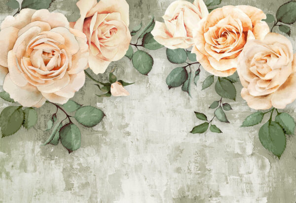 Un gruppo di rose con foglie Un gruppo di rose con foglie