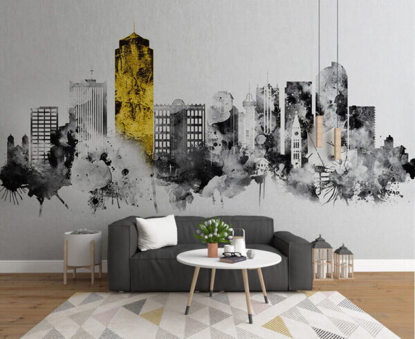 Paesaggio urbano in bianco e nero Paesaggio urbano in bianco e nero