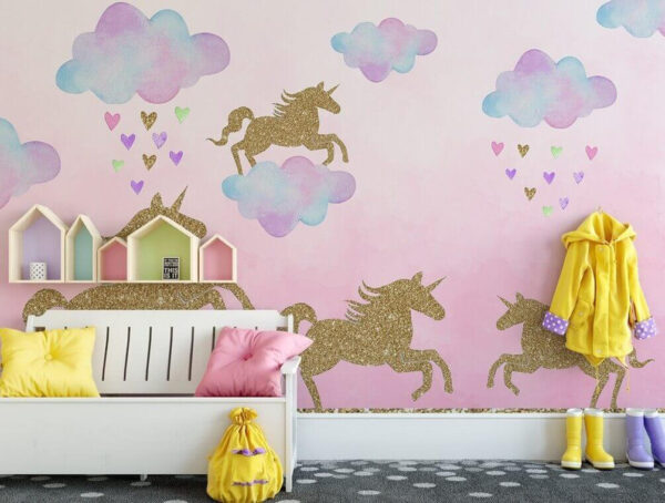 Unicorni e nuvole con cuori e cuoricini Unicorni e nuvole con cuori e cuoricini