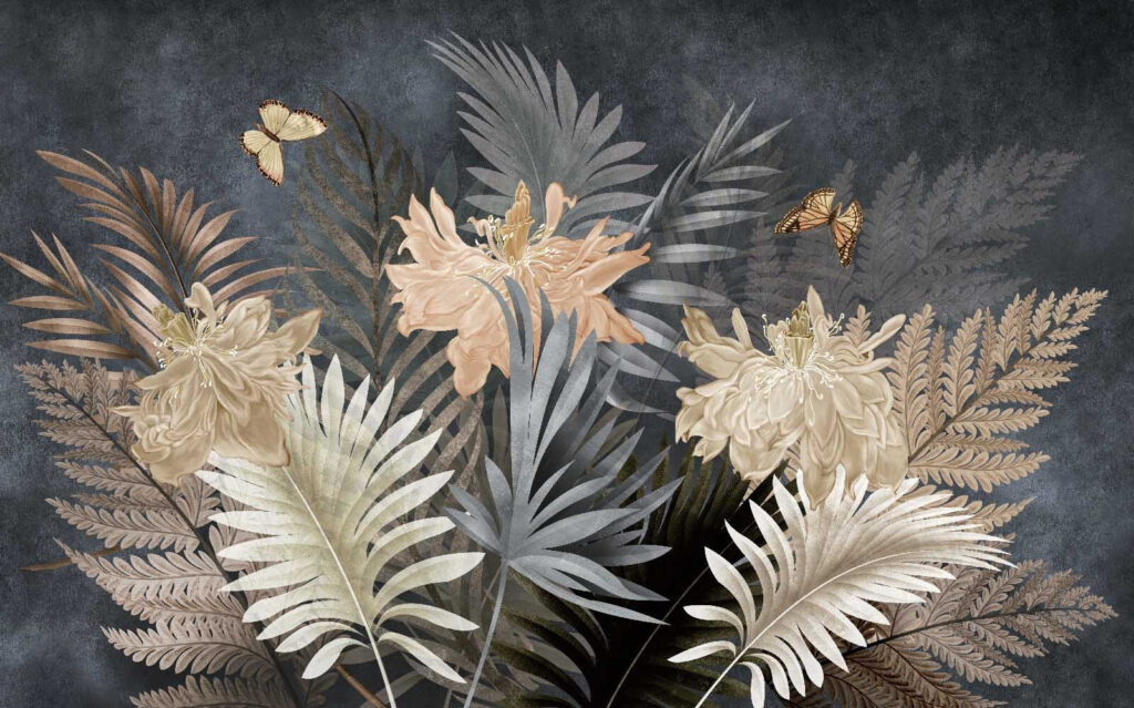 Eleganti fioriture e delicate farfalle. Eleganti fioriture e delicate farfalle.