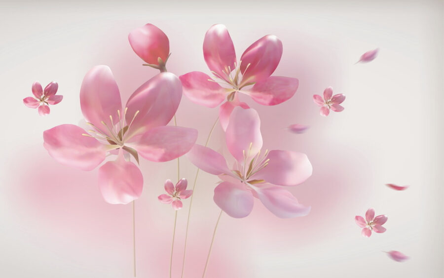 Gruppo di fiori rosa