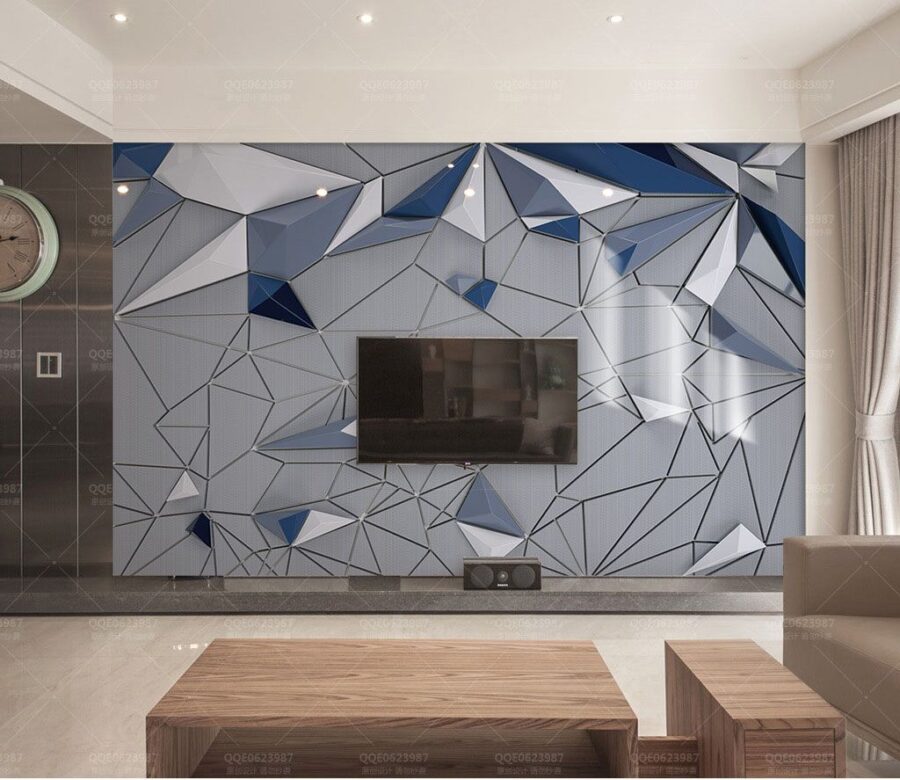 Forme triangolari bianche e blu