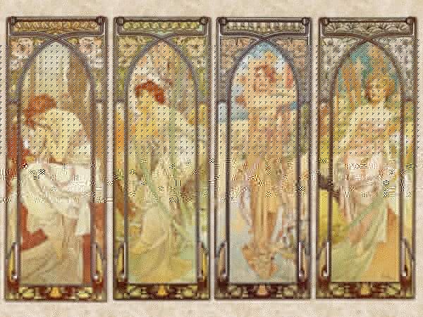 Gruppo di donne in stile art nouveau Gruppo di donne in stile art nouveau