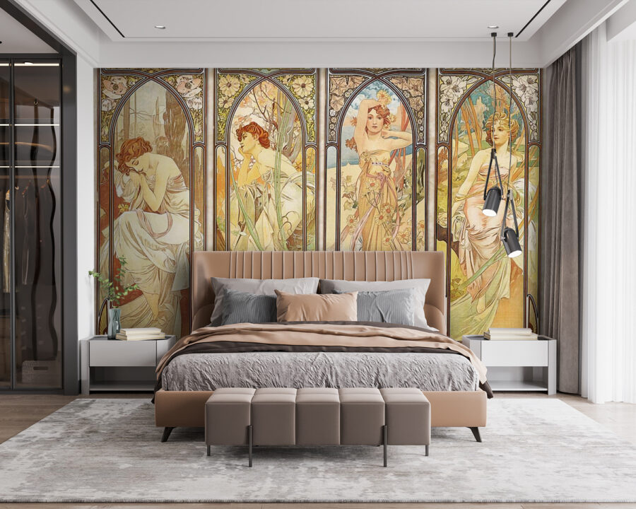 Gruppo di donne in stile art nouveau