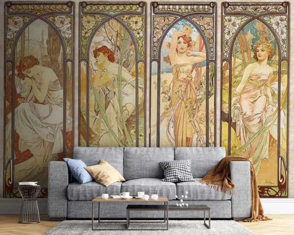 Gruppo di donne in stile art nouveau Gruppo di donne in stile art nouveau