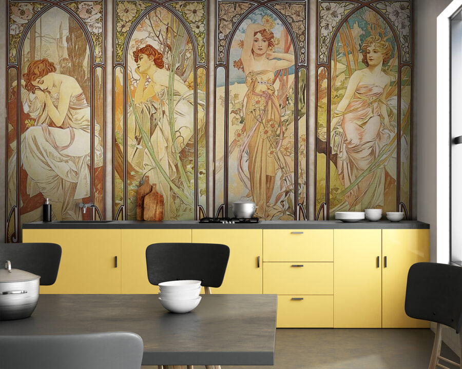 Gruppo di donne in stile art nouveau