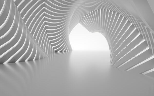 Tunnel bianco con linee curve Tunnel bianco con linee curve