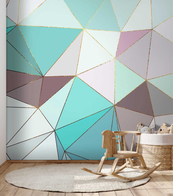 Abstract geometric pastel mosaic pattern