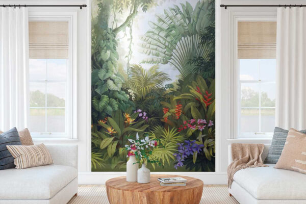 Pittura di una foresta con fiori Pittura di una foresta con fiori