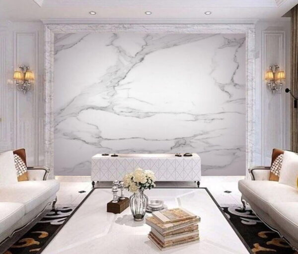 Superficie in marmo bianco con venature nere Superficie in marmo bianco con venature nere
