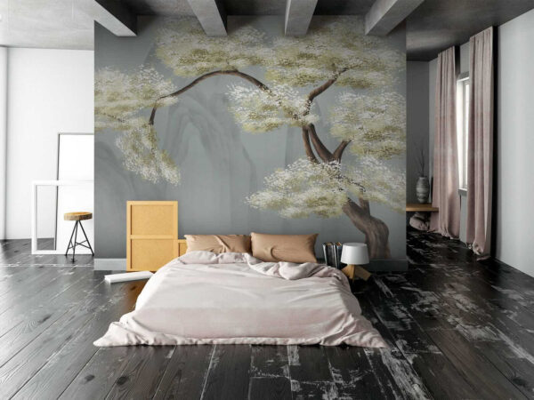 Albero con fiori bianchi Albero con fiori bianchi