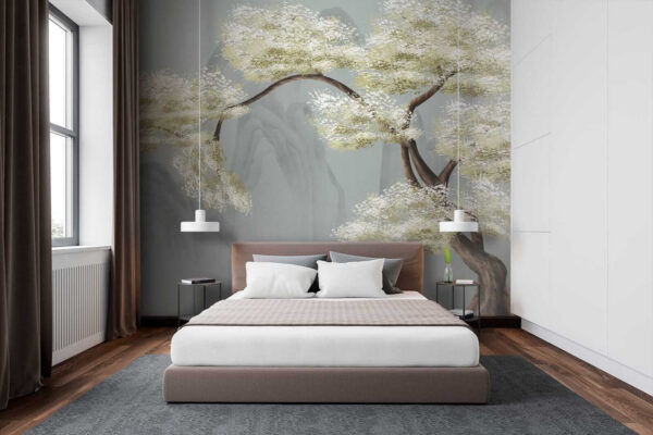 Albero con fiori bianchi Albero con fiori bianchi
