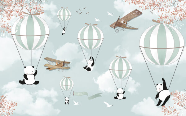 Panda e mongolfiere in cielo Panda e mongolfiere in cielo