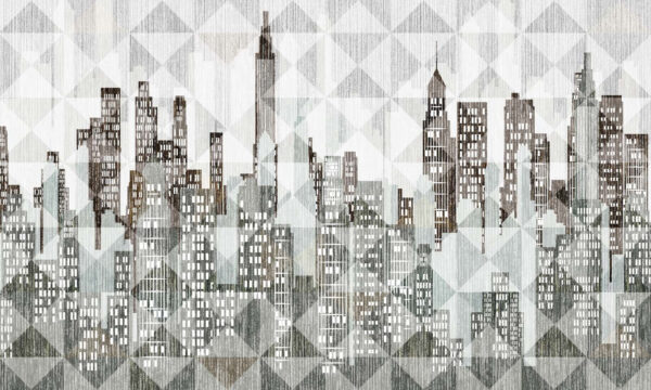 Lo skyline della città con molte finestre Lo skyline della città con molte finestre